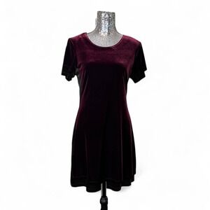 Vintage 90s‎ Goth Burgundy Velvet Mini Bodycon Dress Small Witchy Y2K Gothic